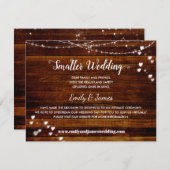 Faire-part Mariage rustique élégant de taille réduite (Devant / Derrière)