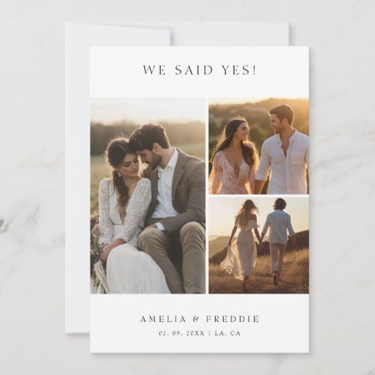 Faire-part Mariage Rustique Élégant Nous Avons Dit Oui Photo (Devant)