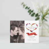 Faire-part Mariage rustique en forme de coeur (Debout devant)