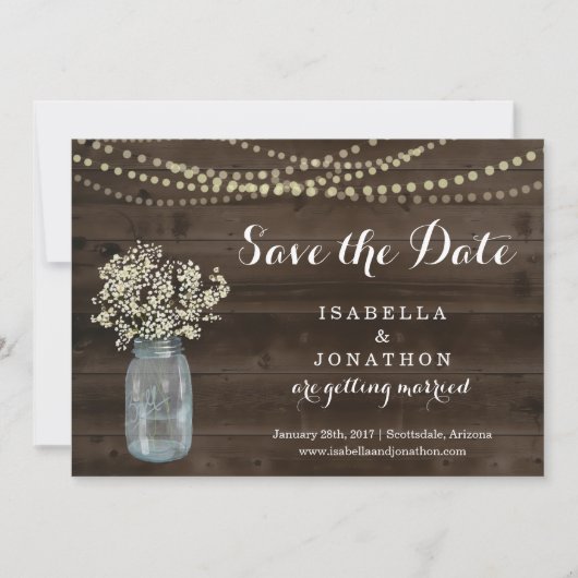 Faire-part Mariage rustique Enregistrer la date (Devant)