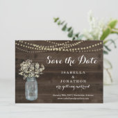 Faire-part Mariage rustique Enregistrer la date (Debout devant)