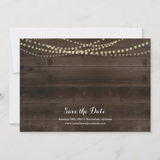 Faire-part Mariage rustique Enregistrer la date (Dos)