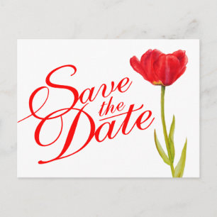 Faire-part Mariage Sauvegarder la date Carte postale rouge tu