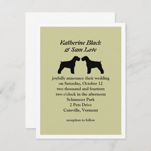 Faire-part Mariage Schnauzers (Devant / Derrière)