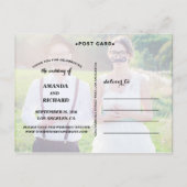 Faire-part Mariage SCRIPT ÉLÉGANT JUSTE MARIÉ CARTE POSTALE (Dos)