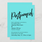 Faire-part Mariage simple à reponse Aqua (Devant / Derrière)