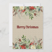 Faire-part Mariage Simple d'Hiver avec des Décorations de Noë (Dos)