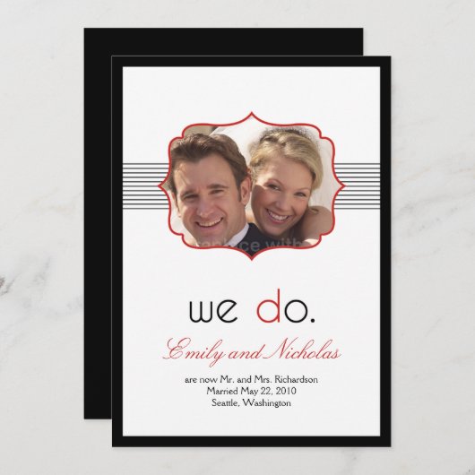 Faire-part Mariage simple et moderne (Devant / Derrière)