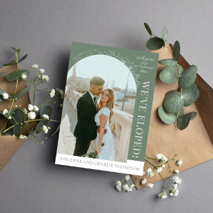 Faire-part Mariage Simple Floral 1 Élégance Moderne Verte
