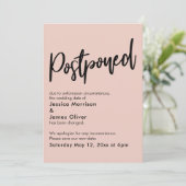 Faire-part Mariage simple rose vif reporté (Debout devant)