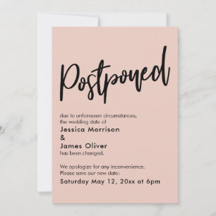Faire-part Mariage simple rose vif reporté