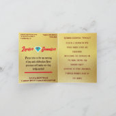 Faire-part Mariage sur mesure élégant moderne diamant doré (Intérieur)