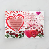 Faire-part Mariage Thème du Cœur Romantique (Intérieur)