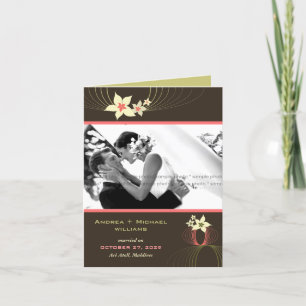 Faire-part Mariage tropical de fleur de rose de Frangipani