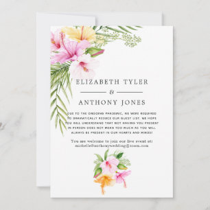Faire-part Mariage Tropical Floral de Plage avec Liste d'Invi