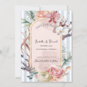 Faire-part Mariage Tropical Orchidée Rose Save the Date (Devant)