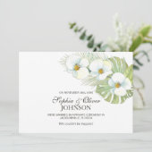 Faire-part Mariage Tropical White Orchid (Debout devant)