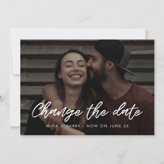 Faire-part Mariage typographie moderne Changer la date (Devant)