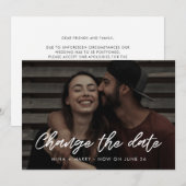 Faire-part Mariage typographie moderne Changer la date (Devant / Derrière)