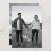 Faire-part Mariage typographique luxueux Enregistrer la date (Devant / Derrière)