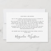 Faire-part Mariage Virtuel de Réduction de Taille Moderne (Dos)