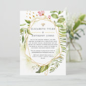 Faire-part Mariage Virtuel de Verdure Cristalline Géométrique (Debout devant)