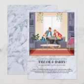 Faire-part Mariage Virtuel en Marbre (Devant / Derrière)