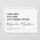 Faire-part Mariage Virtuel Moderne à Effectif Réduit (Devant)