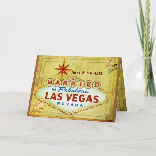 Faire-part Marié à Las Vegas fabuleux - cru (Devant)
