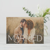 Faire-part Marié Elegant Blanc Type Mariage Photo (Debout devant)