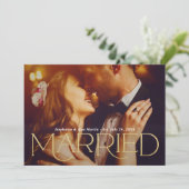 Faire-part Marié Elegant Gold Type Mariage Photo (Debout devant)