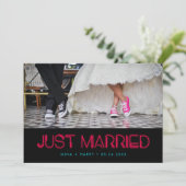 Faire-part Marié Retro 80s néon lumières mariage (Debout devant)