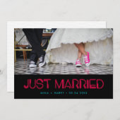 Faire-part Marié Retro 80s néon lumières mariage (Devant / Derrière)