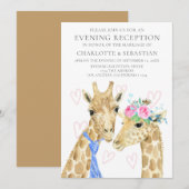 Faire-part Mariée Groom Girafe Réception de Mariage Soirée (Devant / Derrière)