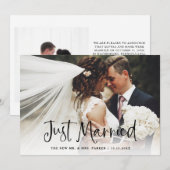 Faire-part Mariés à l'instant | Séance photo de mariage civil (Devant / Derrière)