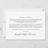 Faire-part Mariés Maintenant, Fête Plus Tard Enseigne au Néon (Dos)