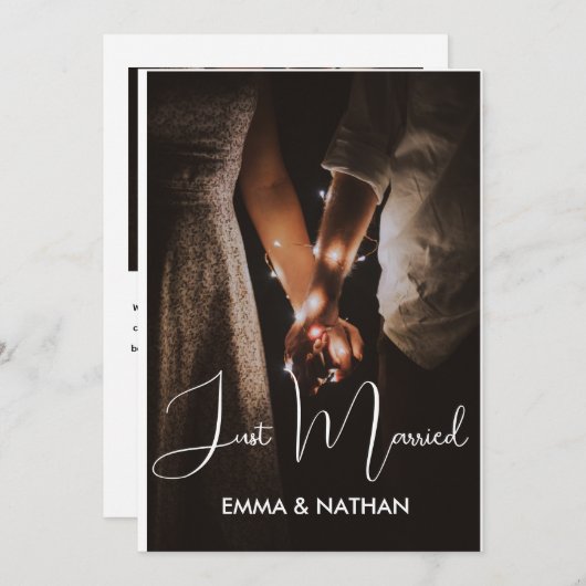 Faire-part Mariés tout juste Mariage  (Devant / Derrière)