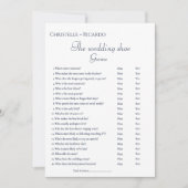 Faire-part Marine bleu mariage jeu de chaussures jeu de nupti (Devant)