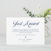 Faire-part Marine Blue Elegant Bold Calligraphie Juste Marié (Debout devant)