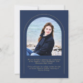 Faire-part Marine Gold Typographie moderne 2 Photo Arch Grad (Dos)