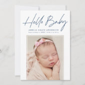 Faire-part Marine Hello Baby 2 Photo Naissance (Devant)