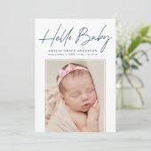 Faire-part Marine Hello Baby 2 Photo Naissance (Debout devant)