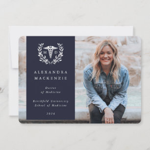 Faire-part Marine + White Laurel Wreath Degré Médicale Photo
