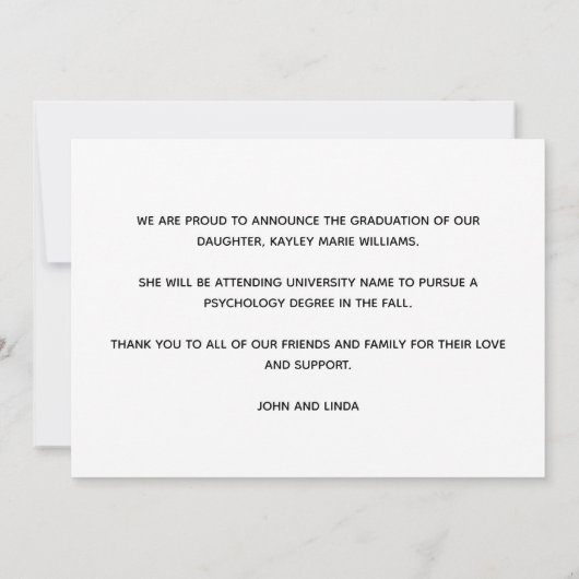 Faire-part Maroon Gold Graduation Photo 2025 Graduate (Dos)