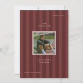 Faire-part Maroon Sporty Stripes Graduation Photo  (Devant)