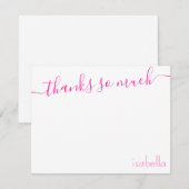 Faire-part Marque de monogramme rose magenta élégant script (Devant / Derrière)