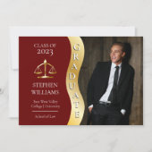 Faire-part Marron | Diplômé d'or Wave Law Justice Grad (Devant)