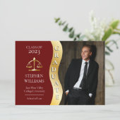 Faire-part Marron | Diplômé d'or Wave Law Justice Grad (Debout devant)