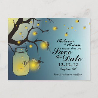 Faire-part Mason Jar et Firefly Enregistrer la carte postale 
