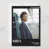 Faire-part MBA photo noir minimal (Devant)